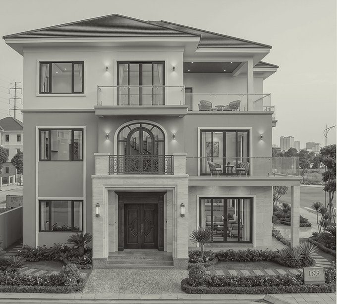 Ngôi nhà khi chưa sơn hoàn thiện